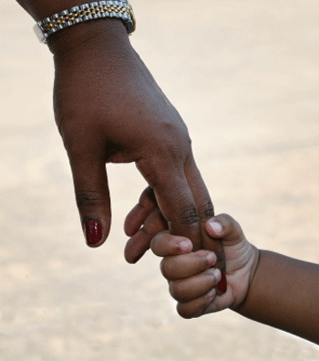 Black-African-Mother-and-Son-Holding-Hands
