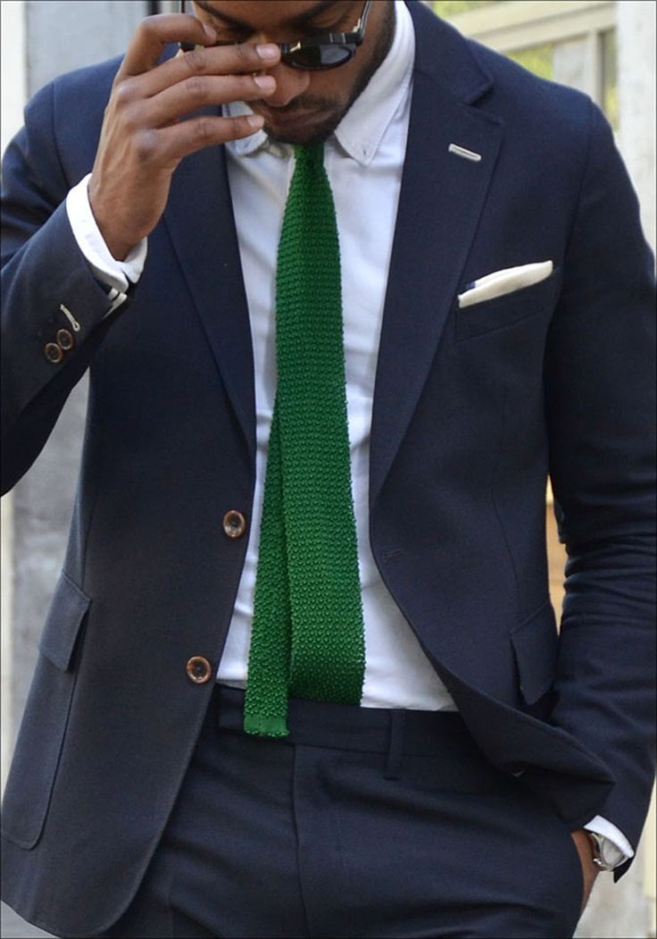 green-tie-black-african-man